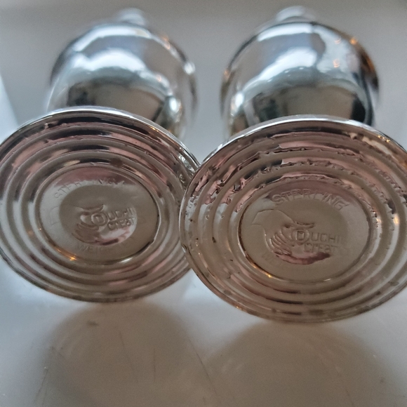 Sterling silver salt pepper shaker duchin weighted glass - Picture 5 of 5